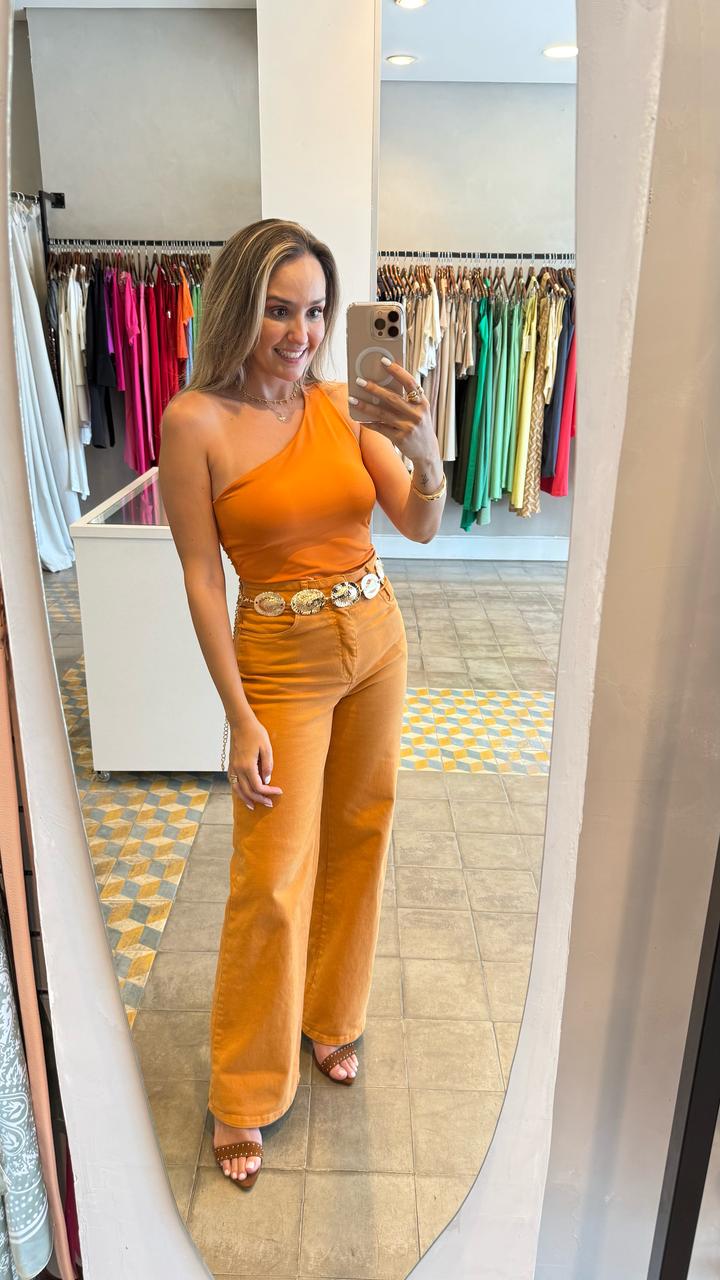 Blusa Poliamida um Ombro Só 