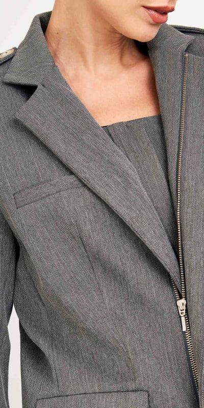 Blazer Jaqueta Chevron