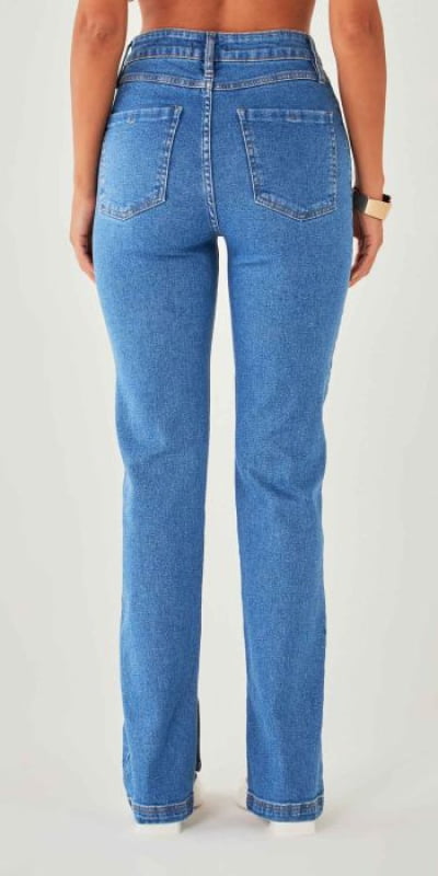 Calça Jeans Slim Fenda