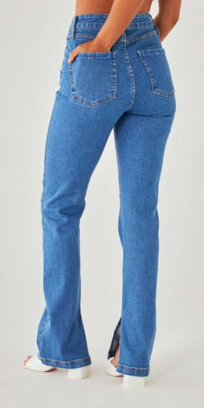 Calça Jeans Slim Fenda