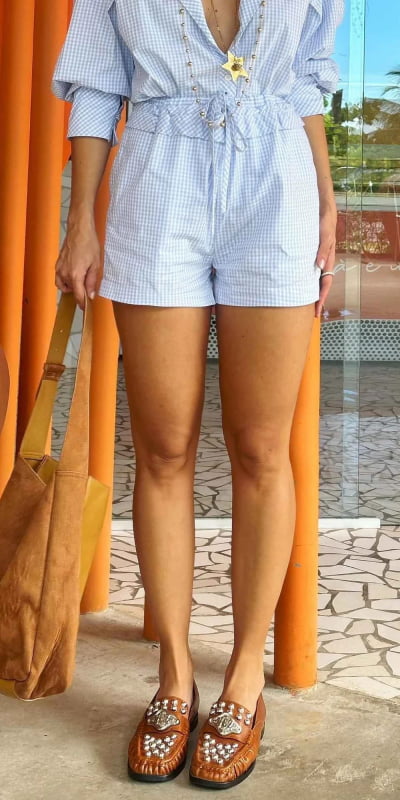 Shorts Vichy Babado