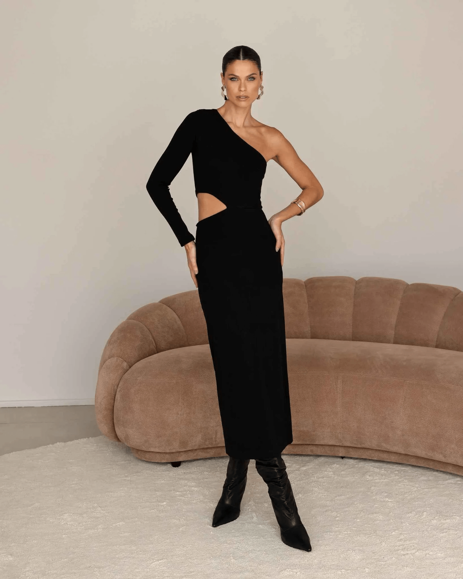 Vestido Malha Assimetrico