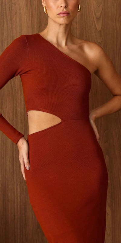 Vestido Malha Assimetrico