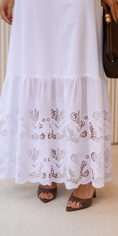 Vestido Midi Decote Duplo